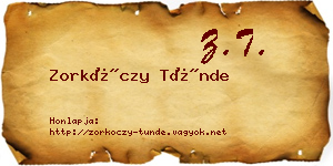 Zorkóczy Tünde névjegykártya