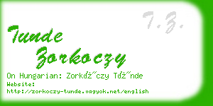 tunde zorkoczy business card